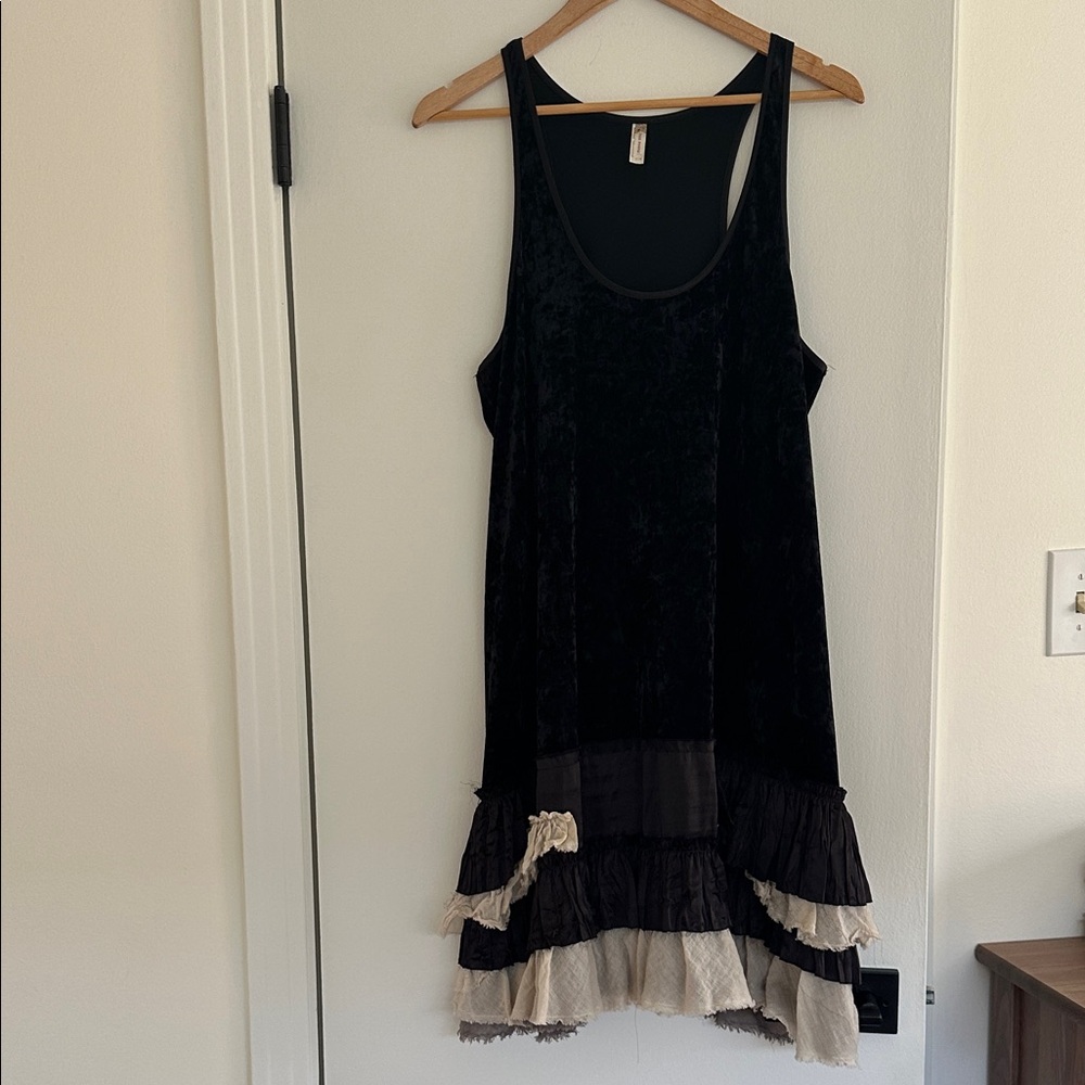Elegant Black and Cream Sleeveless Dress by Free People